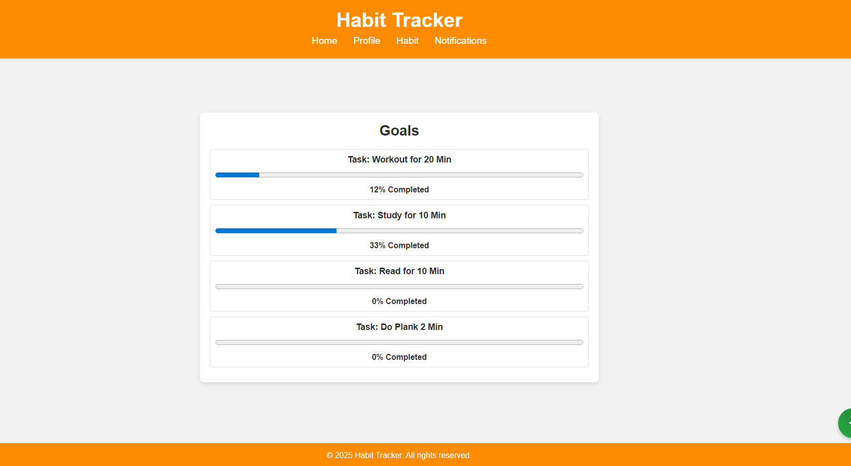 Habit Tracker Website
